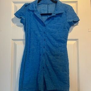 Blue cheetah print  Women's romper